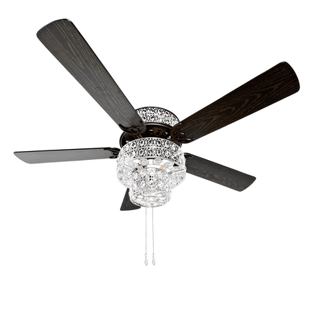 River Of Goods 52 W Bella Crystal 5 Blade Ceiling Fan With Remote
