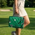 thumbnail image 4 of Xixirimido Golf Cart Seat Covers, Golf Cart Seat Towel Blanket with 4 Front Pockets Fits for EZGO Yamaha Club Car & More 2 Person Seats Golf Carts, Golf Balls & Clubs Green, 4 of 8