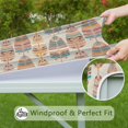 thumbnail image 6 of Ethnic - Style Colorful Feather Pattern Square Fitted Tablecloth with Elastic Edge,Square Table Cover,Washable Elastic Table Cover for Home Kitchen Party Decor 34"x34", 6 of 6