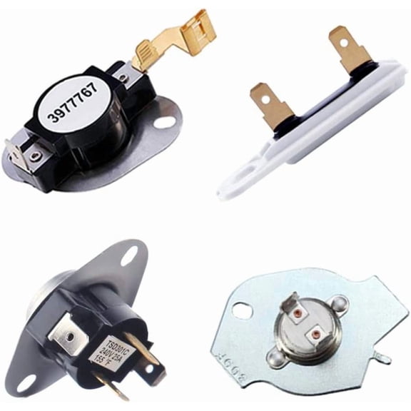 3387134 High-Limit Thermostat Kit, 3392519 Thermal Fuse, 3977393 Cut-Off Switch, 3977767 Cycling Thermostat for Whirlpool Kenmore Maytag Dryers, Replaces 3399693 PS345113 AP6008325