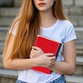 thumbnail image 5 of 21x15cm Fluffy Plush Faux Fur Lined Notebook, 160 Pages Journal For Women, Soft Fuzzy Cover Notebook For Writing Diary, Cute Stationery Gift For Office, Red, 5 of 6