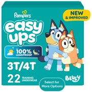 Pampers Easy Ups Bluey Potty Training Pants Boys Size 3T-4T, 22 Count (Select for More Options)