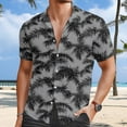 thumbnail image 2 of Mens Shirts Beach Loose Sports Business Casual Collar Button Open Short Sleeve Shirt Top 3XL, 2 of 4