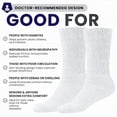 thumbnail image 5 of GERVRA Diabetic Socks for Men and Women – 3 Pack Non-Binding Extra Wide Top, Cotton Blend Crew Socks for Swollen Feet (10-13, White), 5 of 6