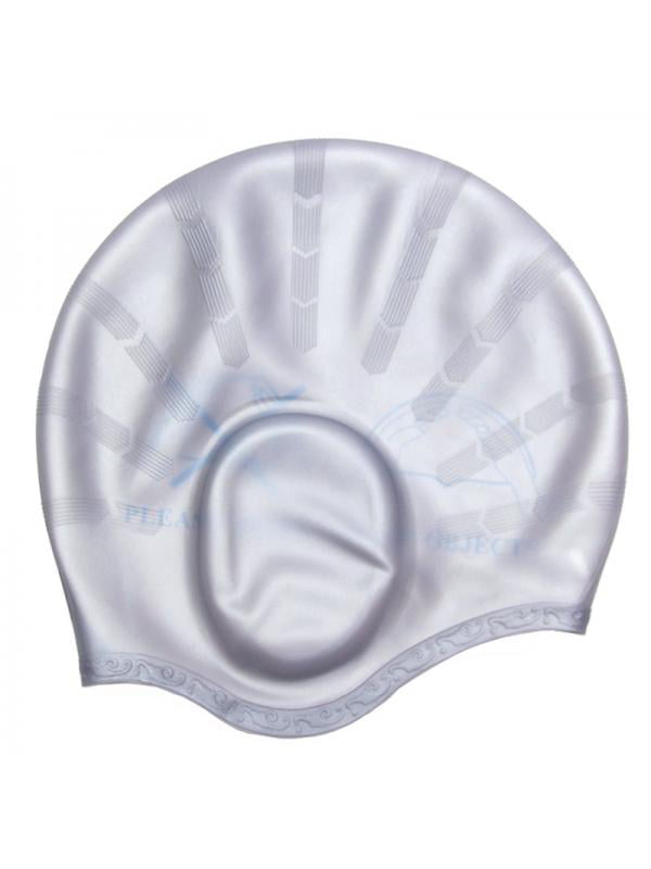 Durable Silicone Swimming Cap With Ear Pockets Protect Ears Adult Bathing Caps 