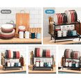 thumbnail image 4 of ​MAROAUO Dish Drying Rack 2-Tier Square with Utensil Holder and Drain Board, Sink Organizer, Kitchen Sink Dish Drainer, Black, 1pc, Standard Size​, 4 of 11