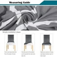 thumbnail image 5 of Printed Chair Covers for Dining Room Set of 6, Stretch Kitchen Chair Covers Washable Parsons Chair Slipcover Removable Dining Chair Protectors for Hotel,Ceremony,Banquet(Grey+White), 5 of 6