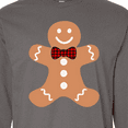 thumbnail image 4 of Inktastic Cute Gingerbread Man with Red Plaid Bowtie Long Sleeve T-Shirt, 4 of 5