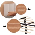 thumbnail image 4 of alazyhome Queen Size Upholstered Platform Bed Frame with Velevt Headboard, Beige, 4 of 6