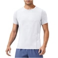 thumbnail image 2 of Playera Elvqul Caballero Manga Corta Liso Blanco Casual Deportivas Cuello Redondo, 2 of 7