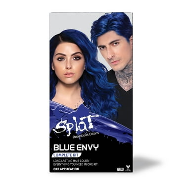 Splat Original Complete Kit, Semi-Permanent Hair Dye with Bleach, Blue Envy
