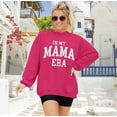 thumbnail image 5 of KimSoong Women Oversized Mama Sweatshirt Mom Crew Neck Long Sleeve Shirts In My Mama Era Letter Print Casual Pullovers Top, Pink, 5 of 8