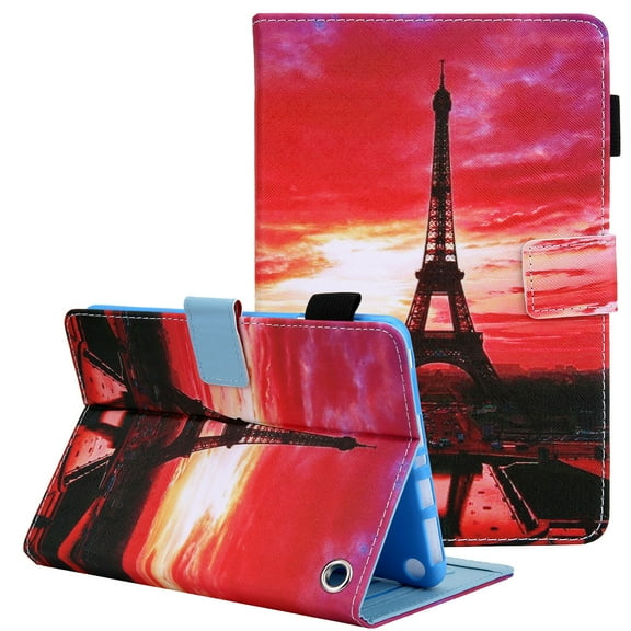 Fire HD 10 2021 & Fire HD 10 Plus 2021 Case with Card Slots, Allytech Slim PU Leather Folio Smart Kickstand Multi-Angle Viewing Auto Wake Sleep Pen Slot Cover for Fire HD 10.1" Latest Model,Dusk Tower