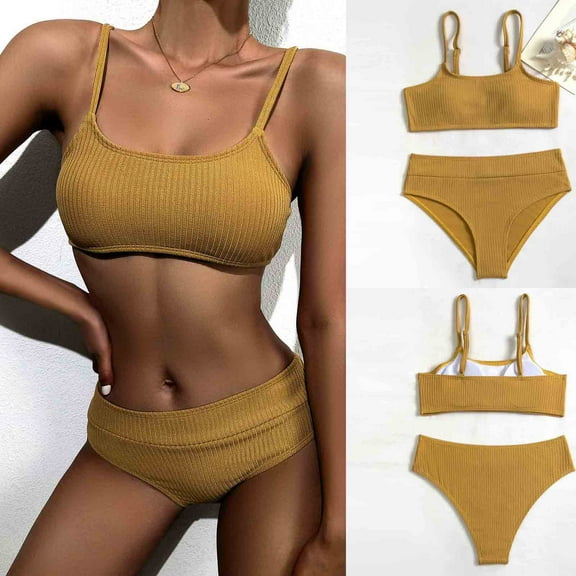 SDJMa Bikini Set Bandage Solid Brazilian Swimwear Women Fashion Solid Sexy Camisole Two-piece Swimsuit Bathing Suit Bikini