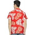 thumbnail image 2 of Stylore Hawaiian Shirt for Men Short-Sleeve Button-Down Shadow Hibiscus Red White X-Large, 2 of 6