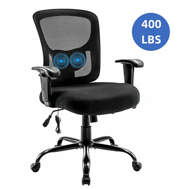 Bigroof Ergonomic Office Chair Mid-Back Home Desk Chair with Lumbar Support Small Mesh Computer Chair, Black