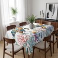 thumbnail image 6 of Sea Turtle Coastal Table Cloth Waterproof Tablecloths, Summer Beach Coral Ocean Seagrass Tablecloth Dining Table Cover for Kitchen Party Tabletop Outdoor, Rectangle Tablecloth 60x84 Inch, 6 of 9