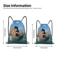 thumbnail image 4 of Kdxio Two Brave Cats Are Floating On The Sea Iceberg Print Drawstring Backpack Bag,Waterproof Draw String Back Sack, Gym Drawstring Bags Swim Bag For Unisex, 4 of 9