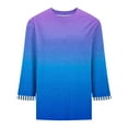 thumbnail image 7 of FNFYFH Womens Plus Size 3/4 Sleeve Tops Gradient Crew Neck T-shirt Loose Fit Summer Tee Tunic Top, 7 of 7