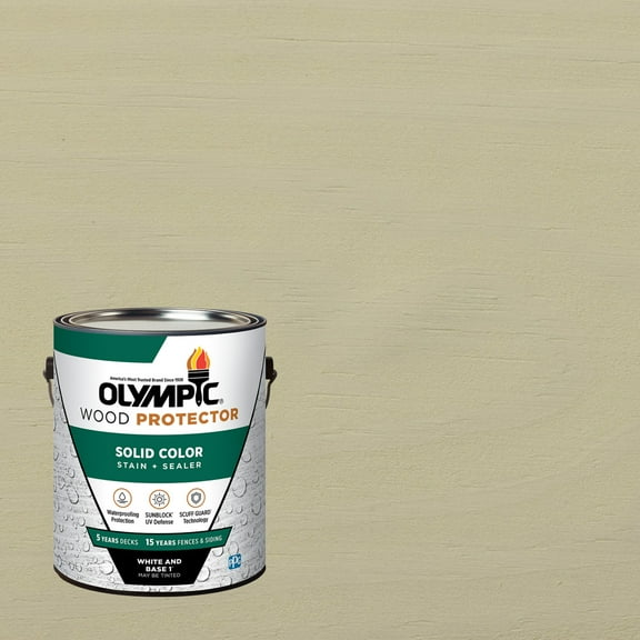 Olympic 1 Gallon SC-1072 Shadow Mist Exterior Solid Wood Protector Stain Plus Sealer in One
