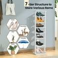 thumbnail image 5 of Gymax 7-Tier Wooden Shoe Rack Narrow Vertical Shoe Stand Storage Display Shelf White, 5 of 10