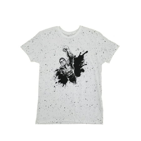Batman V Superman DC Comics Mens White Splatter Graphic Tee T-Shirt L