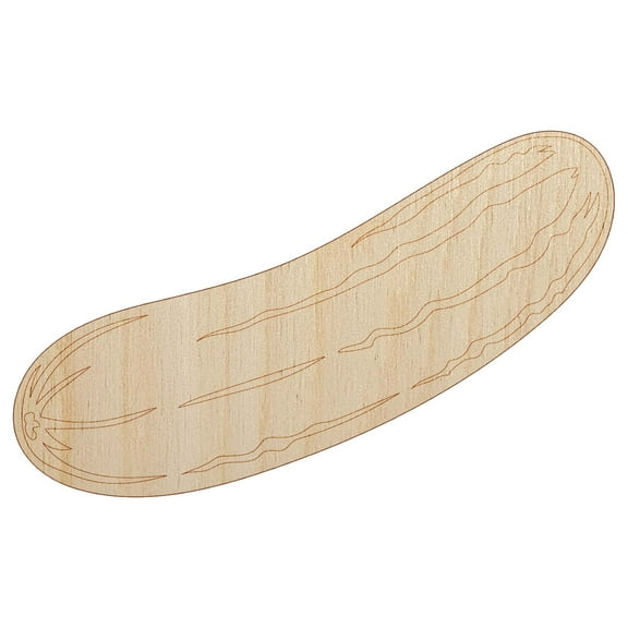 Vegetable Cucumber Wood Shape Unfinished Piece Cutout Craft DIY Projects - 4.70 Inch Size - 1/8 Inch Thick