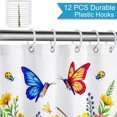 thumbnail image 3 of Gelasgo Hummingbird Butterfly Shower Curtain Polyester Fabric Waterproof Bathroom Curtains 72x72 Inch Floral Wildflower Decor, 3 of 5