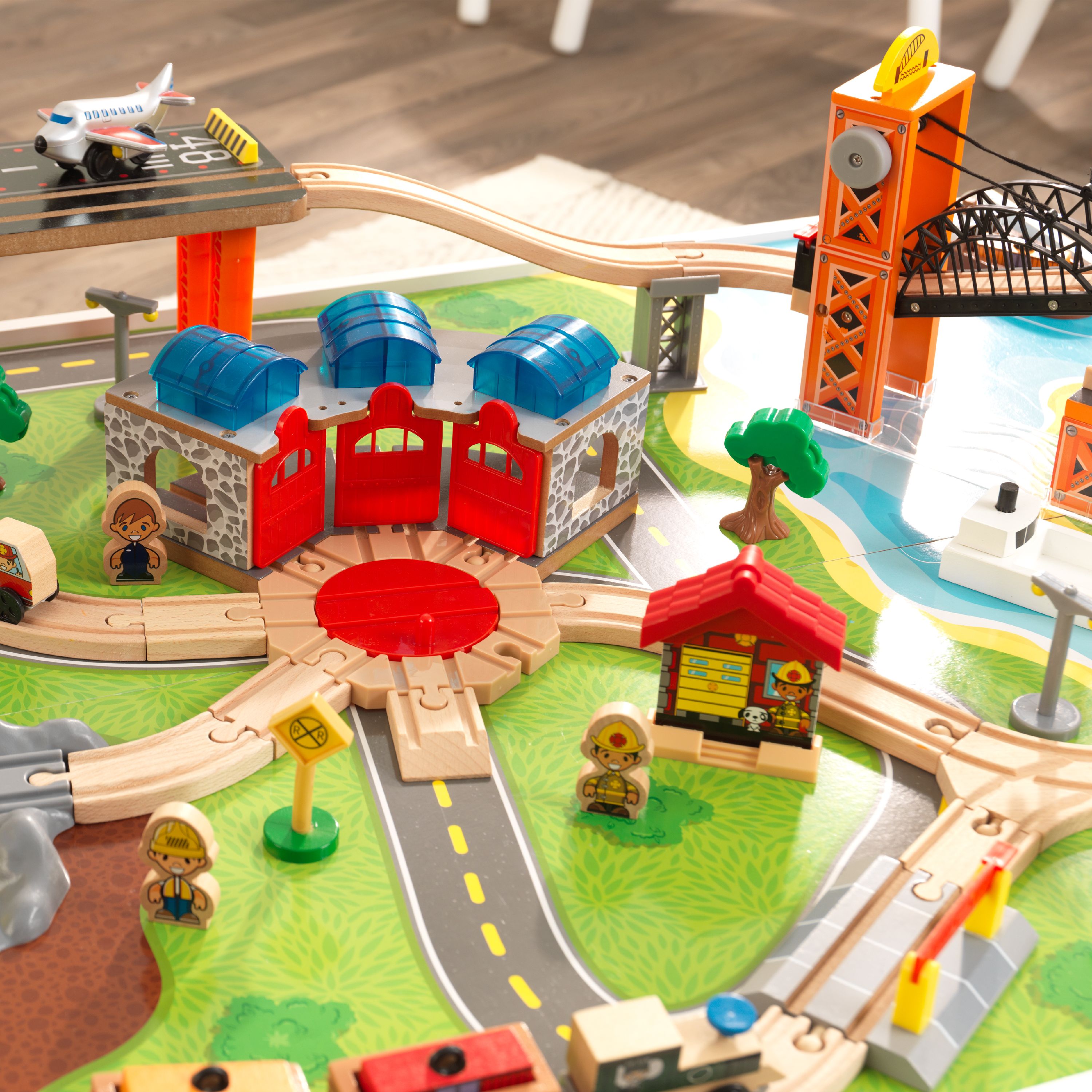 kidkraft railway express train set & table