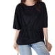 thumbnail image 4 of Camiseta casual de mujer con cuello redondo, media manga, blusa suelta irregular para chica superior Advancent AP001742-03, 4 of 7