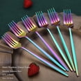 thumbnail image 2 of Matt Rainbow Dinner Forks 6 Piece, Stainless Steel 8.4'' Forks Silverware Set, Dessert Forks, Table Forks, Salad Forks for Home, Kitchen or Restaurant, Dishwasher Safe, 2 of 7