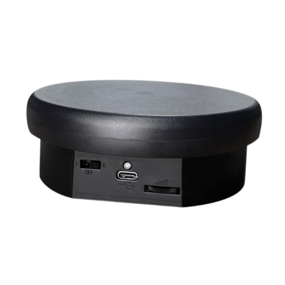 Bunblic Motorized Electric Turntable Platform 360 Degree Revolving Multipurpose Automatic Display Tray with USB Cable for Superstore 12cm Black