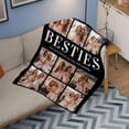thumbnail image 2 of AISENIN Custom Blankets with Photos and Text 9 Photos Custom Blankets Best Friend Blanket for Birthdays Christmas Best Friend Sister BFF Girls, 2 of 5
