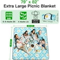thumbnail image 3 of Extra Large(80 "x 80") Picnic Blanket, 3-Layer Thicking Outdoor Camping Blanket, Machine Washable Beach Blanket, Waterproof and Wear-Resistant, Soft and Comfortable(White Flower), 3 of 6