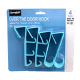 thumbnail image 6 of Over The Door Hooks Hangers - 4 Pack Blue Plastic Valet Set for Coats, Towels, Clothes, Bathrobes, and Shirts - Durable Laundry Hanger by Dependable Industries, 6 of 6