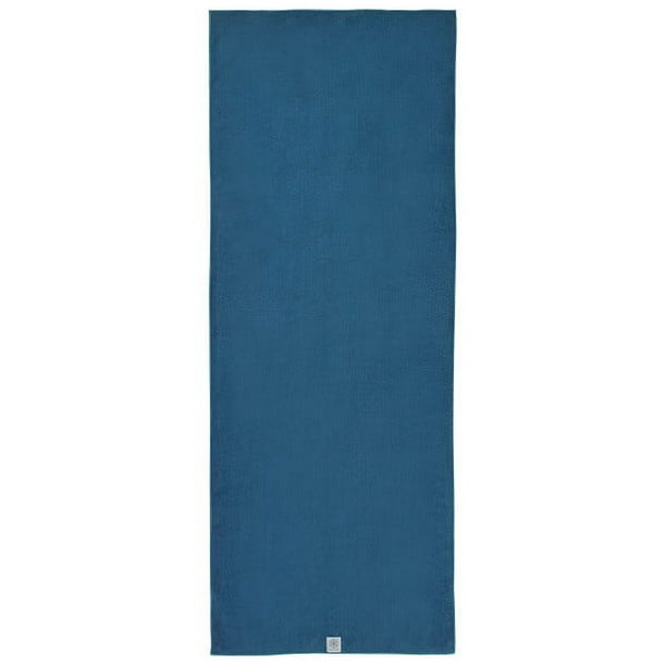 gaiam Stay Put Yoga Towel Mat (Fits Over Standard Size - 68L x 24W), Lake,  Large