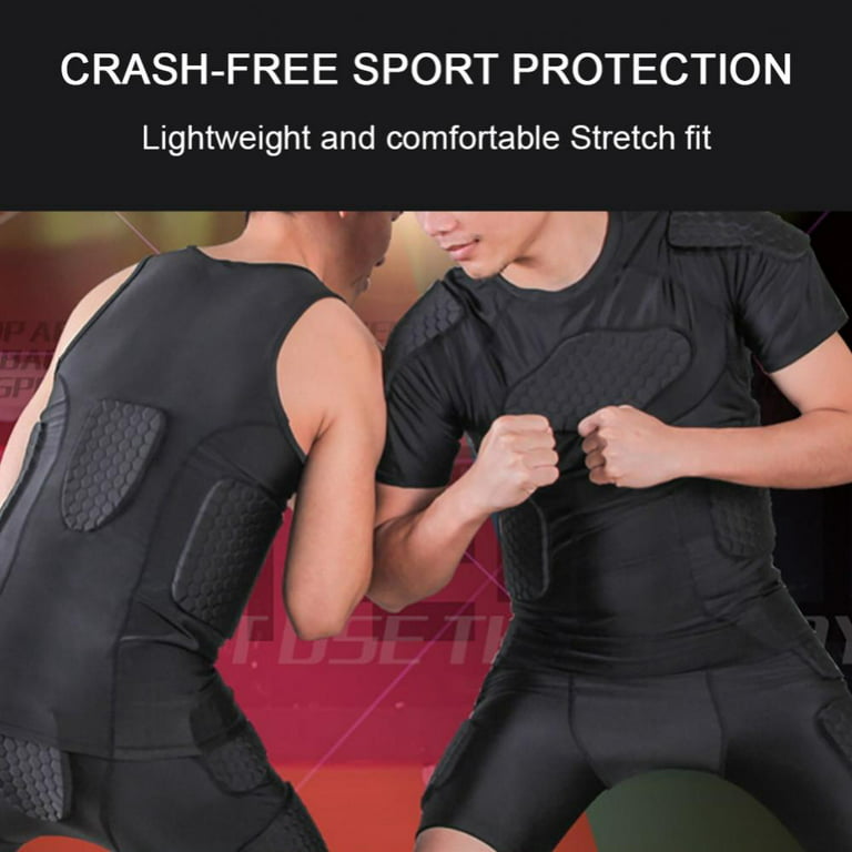 Padded Compression Shirt + Short Padded Football Shirt Rib Protector Suit