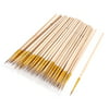Student Painter Beige Wood Shaft Faux Fur Drawing Painting Brushes 50Pcs