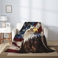 thumbnail image 4 of PHELIKA Eagle And American Flag 02 All Season Soft Throw Blanket Lightweight Flannel Fleece Blankets 50"x40", 4 of 8