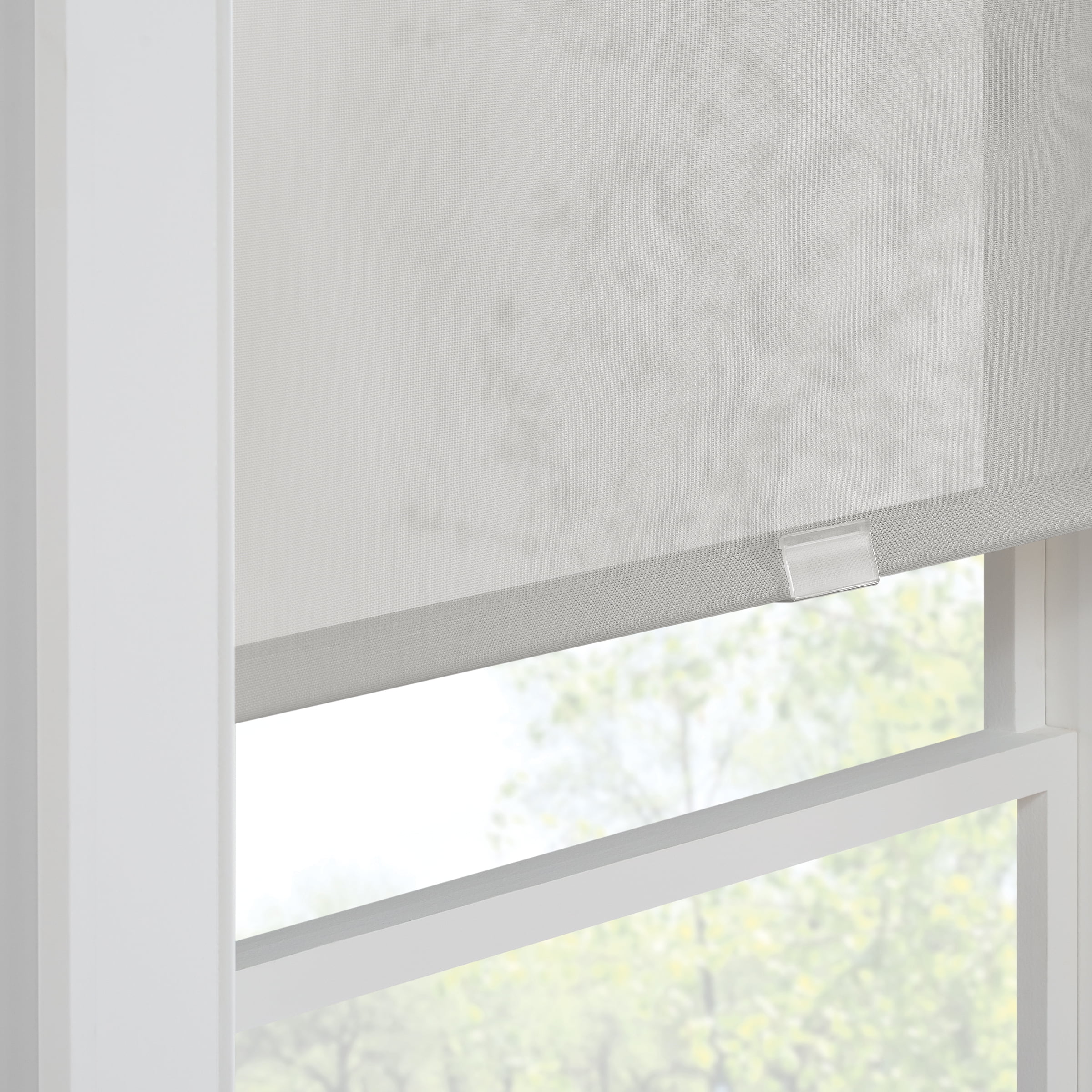 Eclipse Solar Cordless Light Filtering Privacy Roller Shade, Grey, 34 x 72