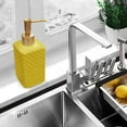 thumbnail image 3 of Gold Soap Dispenser, Ceramic Lotion Pump Bottle with Refined and Vintage Emboss, Home Decoration for Bathroom or Kitchen (White), 3 of 14