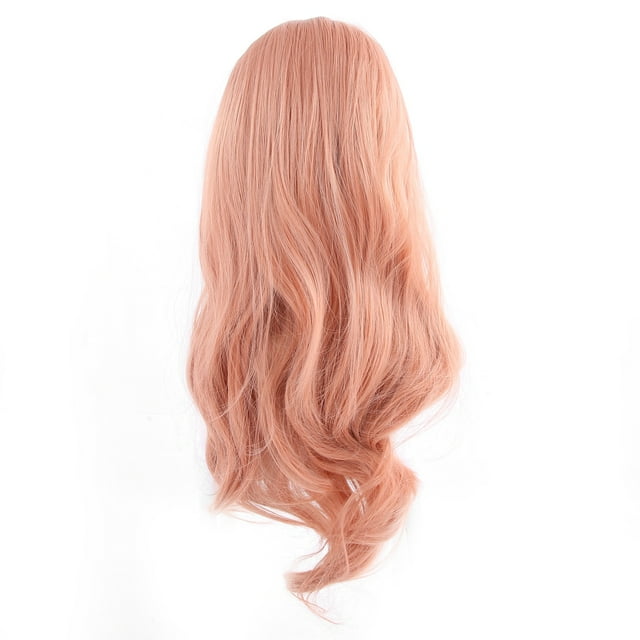 Peluca rosa de pelo largo para mujer, peluca ondulada rizada de moda, pelo falso Natural para fiesta, Cosplay