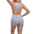 thumbnail image 5 of Miluxas Womens Jumpsuits Shorts Rompers Workout One Piece Bodysuits Jumpers Yoga Summer Fashion Vacation Outfits Clothes Gray M(M), 5 of 8