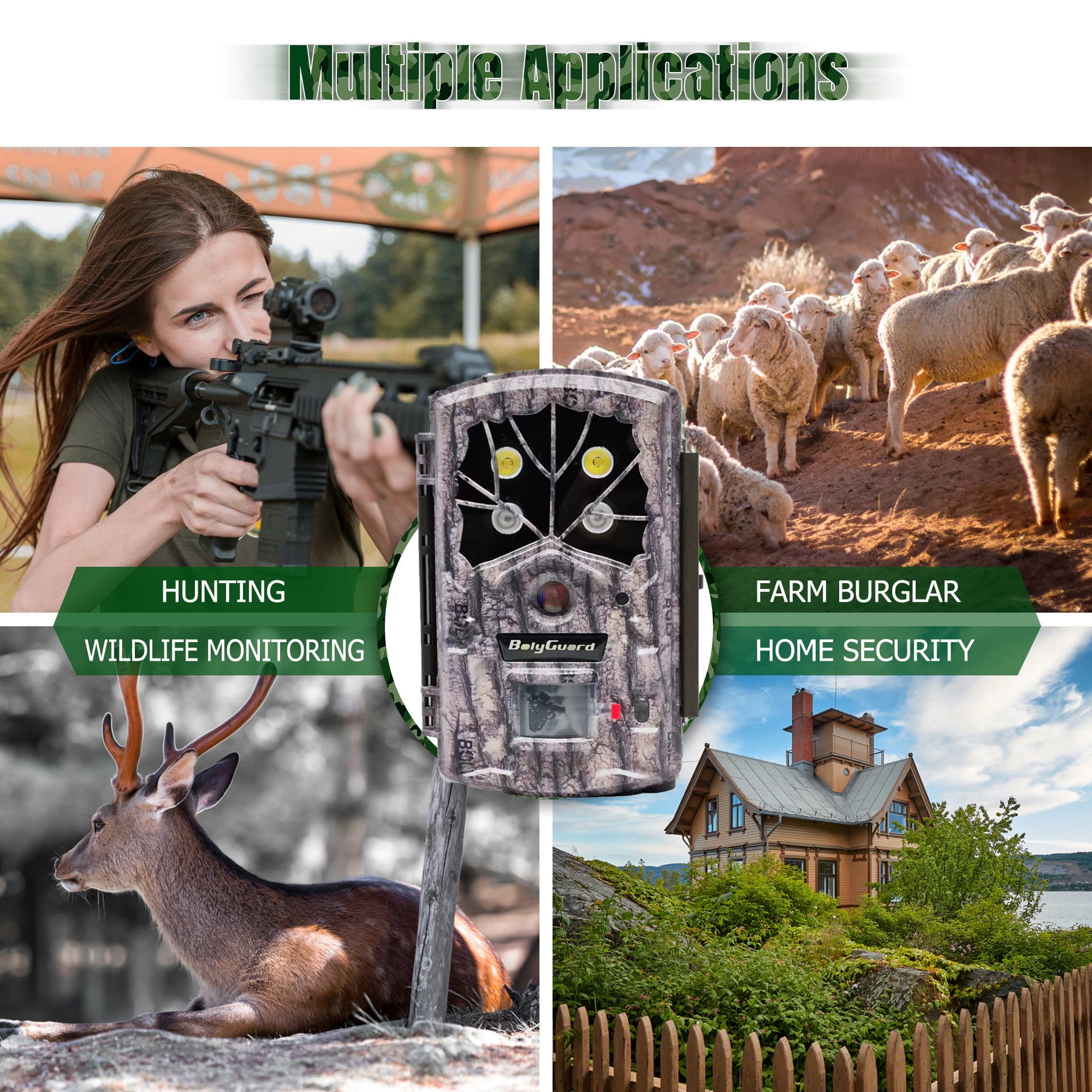 Hunting Camera 45MP 1080P Trail Game Wildlife Camera Motion Sharp 940nm No Glow Black IR Scouting Camera for Outdoor Security Surveillance