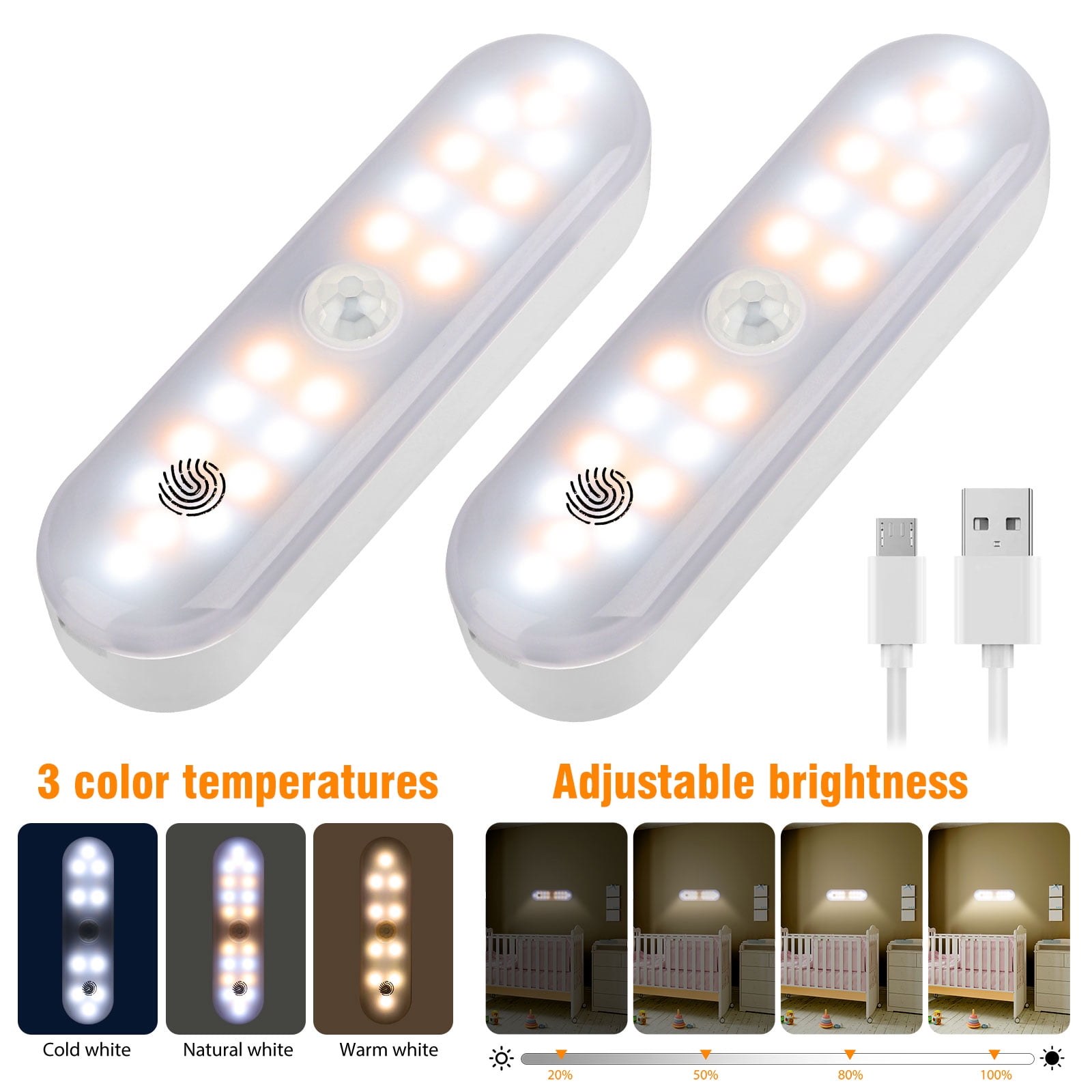 TSV Under Motion Sensor Lights 20 LED Wireless Stickon Closet