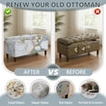 thumbnail image 5 of SEANATIVE Stretch Ottoman Slipcover for Storage Ottoman, Rectangular Footrest Stool Cover Dustproof Furniture Protector Removable Storage Bench Slipcover, M, Marble White Gold Gray, 5 of 7