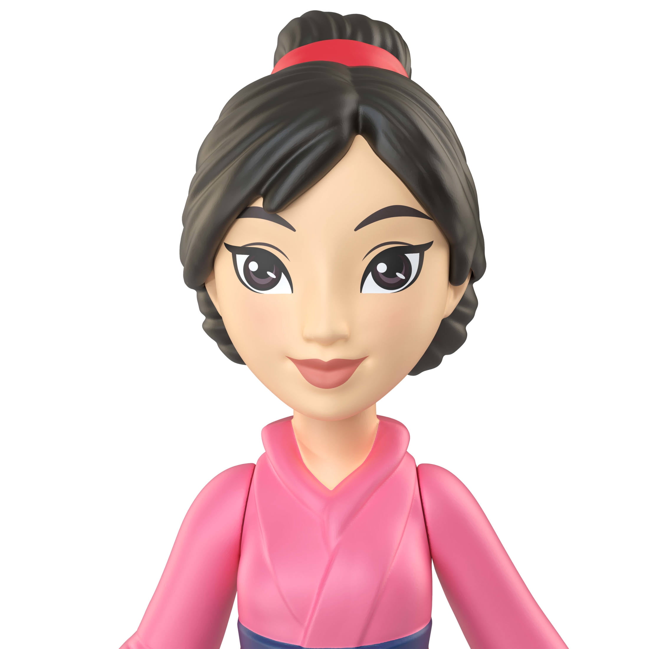 Disney Princess Mulan Posable Small Doll in Shiny Outfit with Removable Skirt, Inspired by Movie