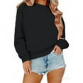 thumbnail image 4 of Ycuke Sweaters for Women Trendy Oversized Sweatshirt for Women Fall Outfits for Women 2024 Plus Size Sweaters Womens Tops Sudadera Con Cierre Hombre Cropped Sweatshirt Black/Red L, 4 of 7