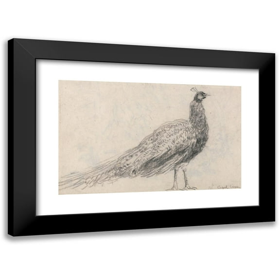 David Cox 14x11 Black Modern Framed Museum Art Print Titled - Peacock at Capel Curig (1840s)