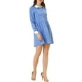 thumbnail image 5 of Allegra K Women's Plaid Long Sleeve Button Up Point Collar Shirt Dress, 5 of 6